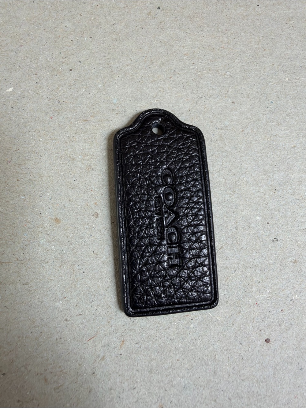 COACH Logo New York Hang Tag Charm Purse with Chain Leather 2.5'' x 1.25"